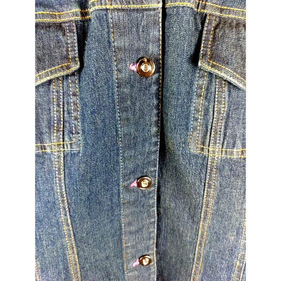 Cappagallo Women's Blue Jean Denim Jacket Button Up Size XL Cotton Spandex... - Picture 4 of 16